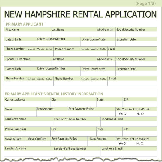 New Hampshire Rental Application