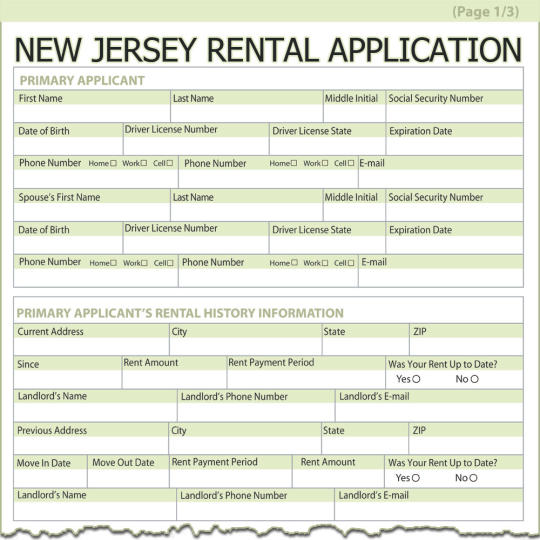 New Jersey Rental Application