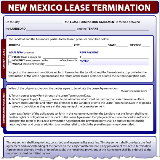 New Mexico Lease Termination