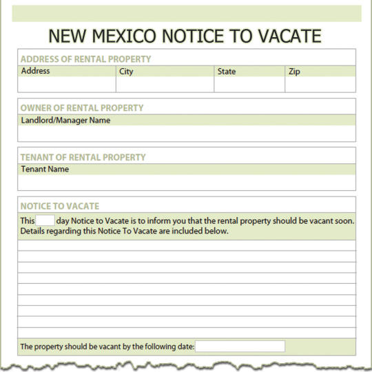New Mexico Notice To Vacate
