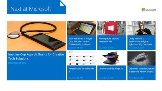 Next at Microsoft for Windows 8