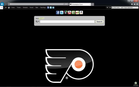NHL Philadelphia Flyers Theme for Internet Explorer