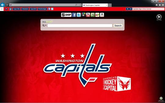 NHL Washington Capitals Theme for Internet Explorer