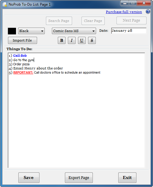 NoProb To-Do List (Windows Vista & 7)