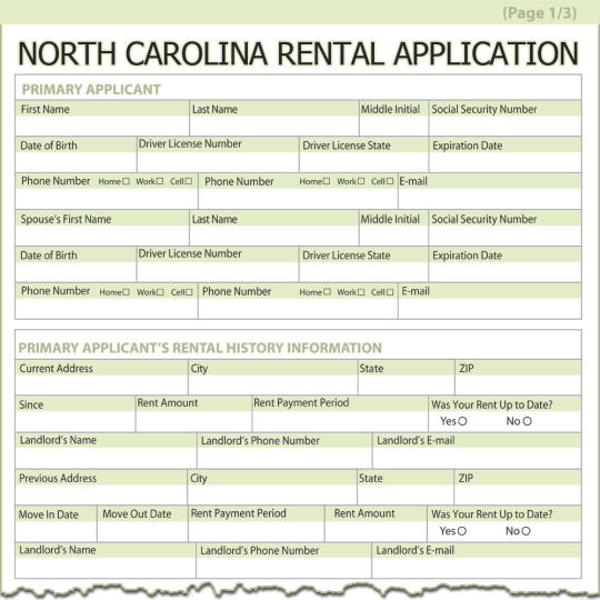 North Carolina Rental Application