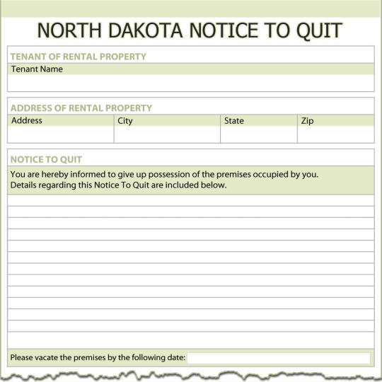 North Dakota Notice To Quit