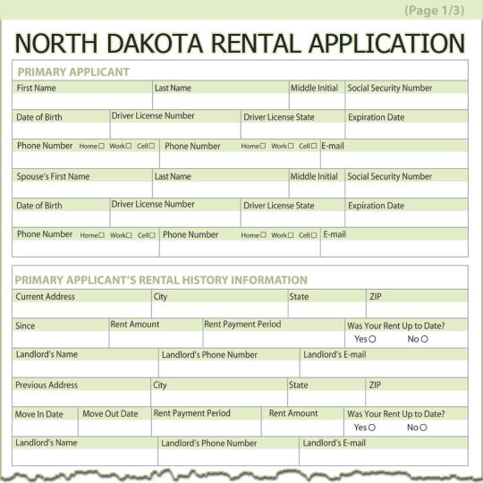 North Dakota Rental Application