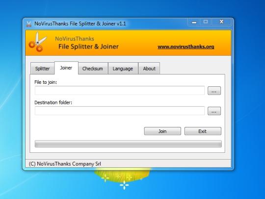 NoVirusThanks File Splitter and Joiner Portable