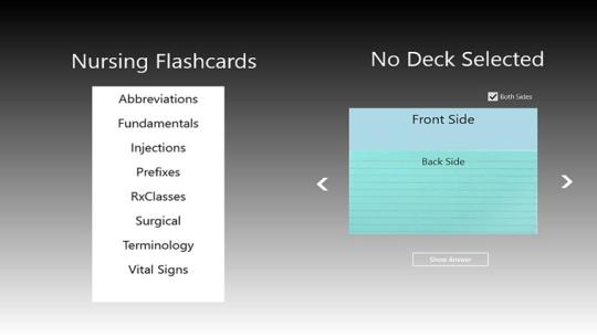 Nursing Flashcards Pro for Windows 8