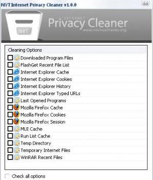 NVT Internet Privacy Cleaner