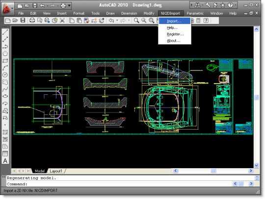 NX 2D Import for AutoCAD