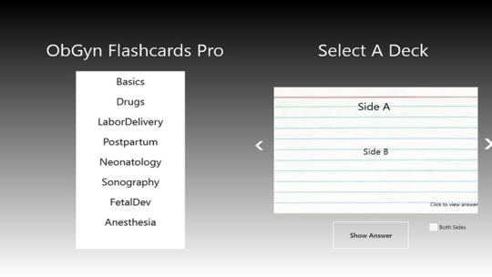 ObGyn Flashcards Pro for Windows 8