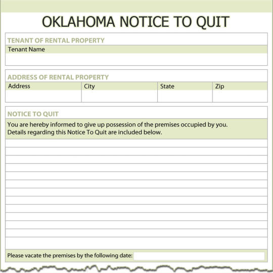 Oklahoma Notice To Quit
