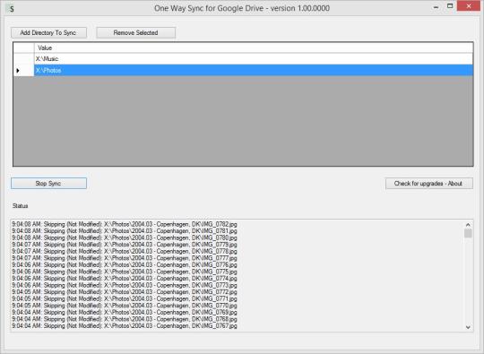 One Way Sync For Google Drive