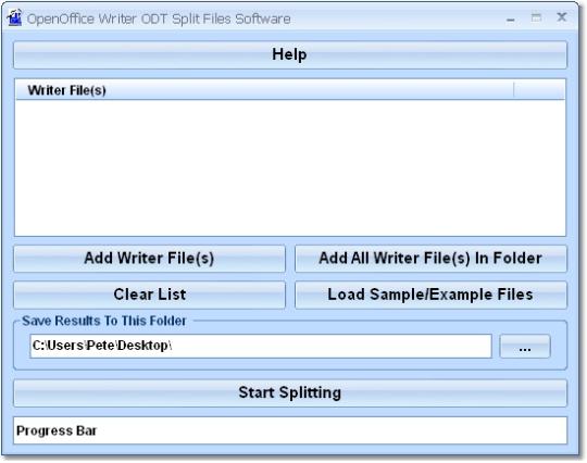 OpenOffice Writer ODT Split Files Software