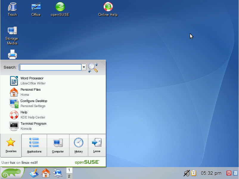 openSUSE 12.1 KDE3 Live CD