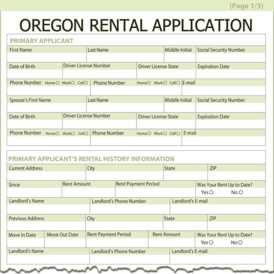 Oregon Rental Application
