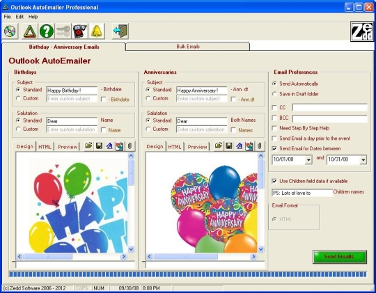Outlook AutoEmailer Professional