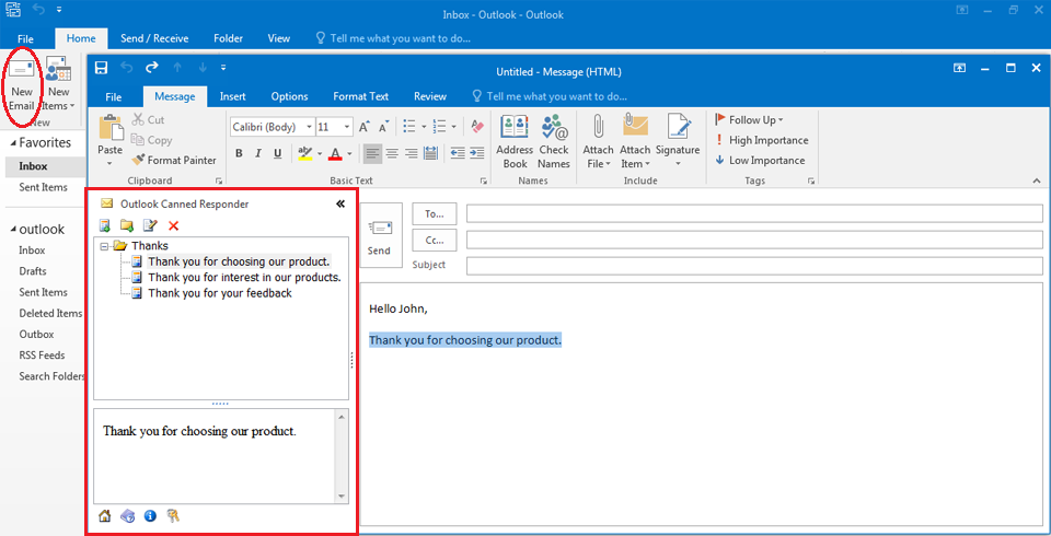 Outlook Canned Responder