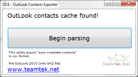Outlook Contacts Exporter