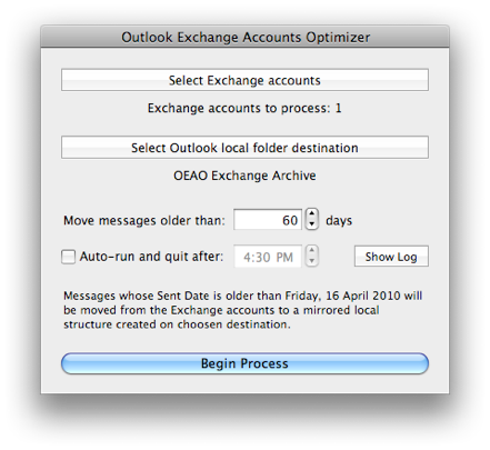 Outlook Exchange Accounts Optimizer