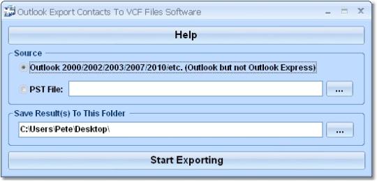 Outlook Export Contacts To VCF Files Software