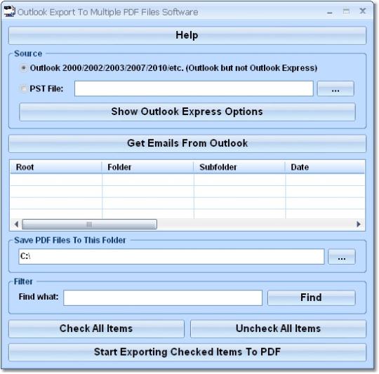 Outlook Export To Multiple PDF Files Software