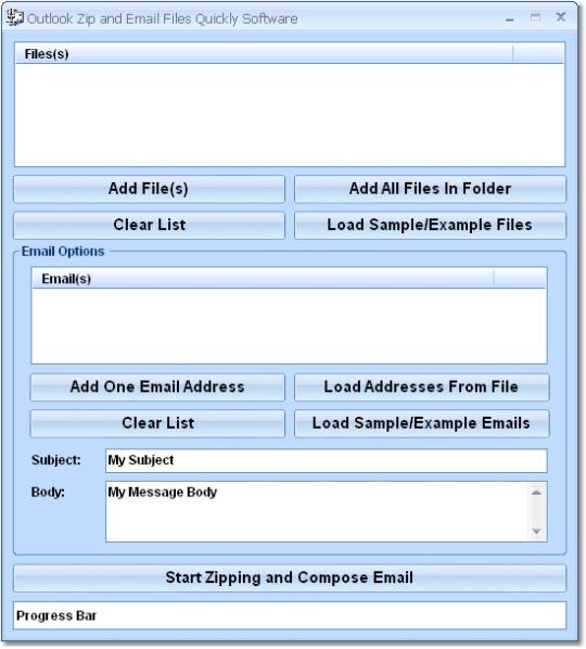 Outlook Zip and Email Files Quickly Software