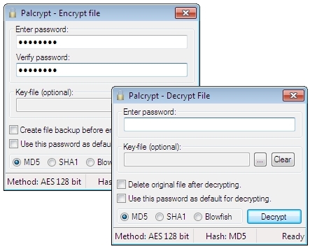 Encrypt password. OPENPUFF.