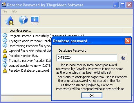 Paradox Password