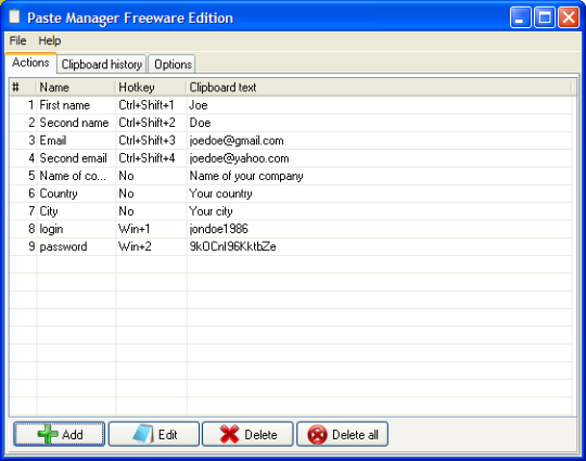 Paste Manager Freeware Edition