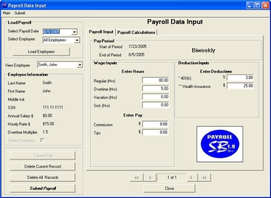 Payroll SB 2009