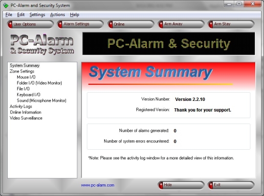 PC-Alarm and Security System