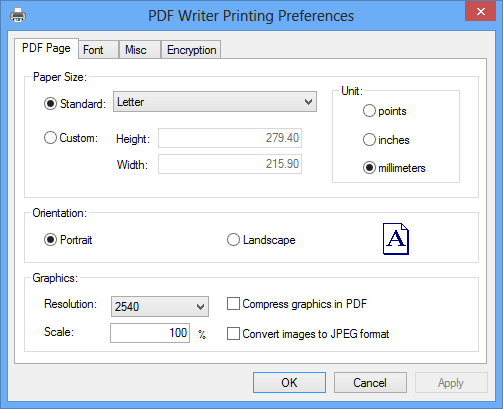 PDF Writer for Windows Server 2015