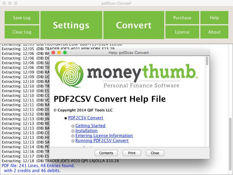 PDF2CSV Convert