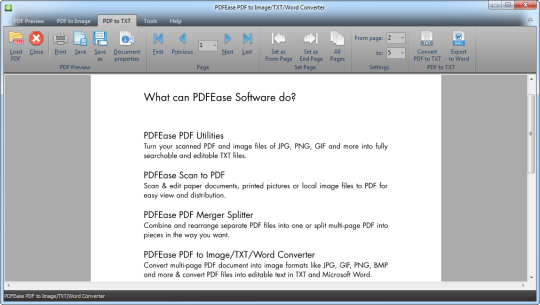 PDFEase PDF to Image/TXT/Word Converter