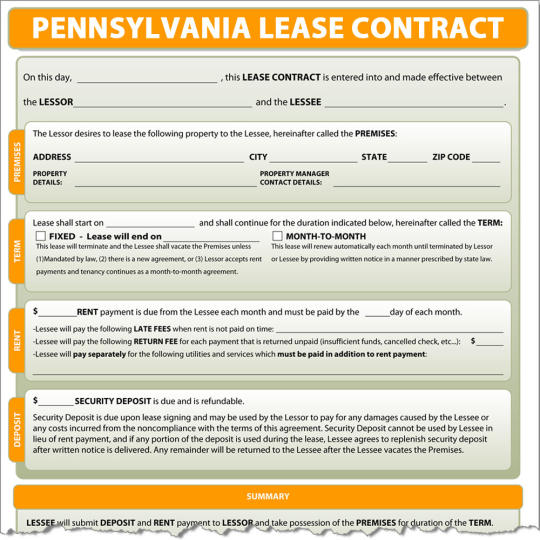 Pennsylvania Lease Contract