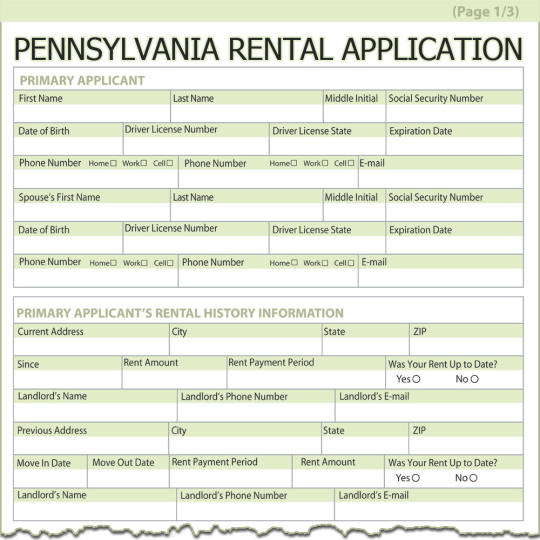 Pennsylvania Rental Application