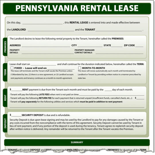 Pennsylvania Rental Lease
