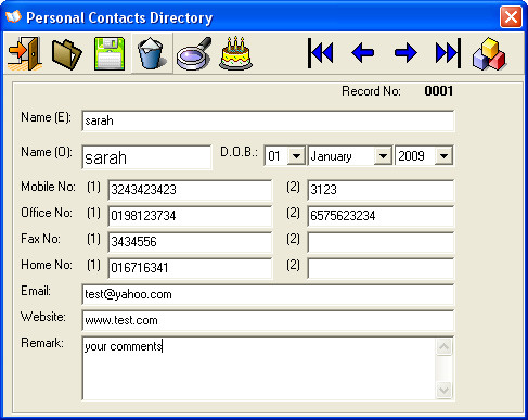 Personal Contacts Directory