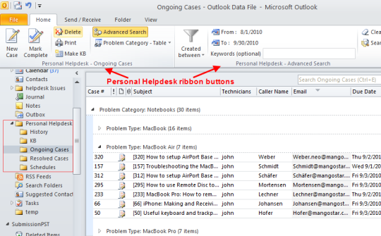 Personal Helpdesk for Outlook