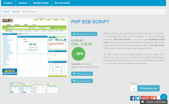 PHP B2B script