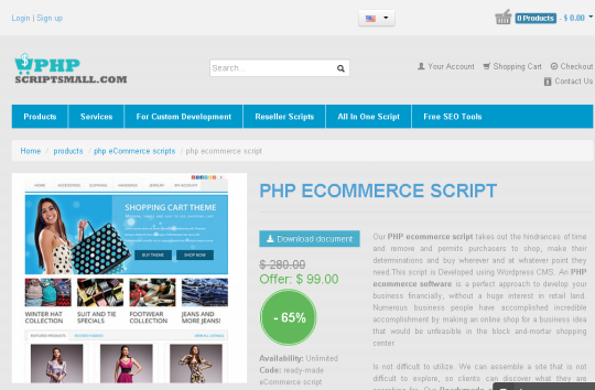 PHP Ecommerce Script
