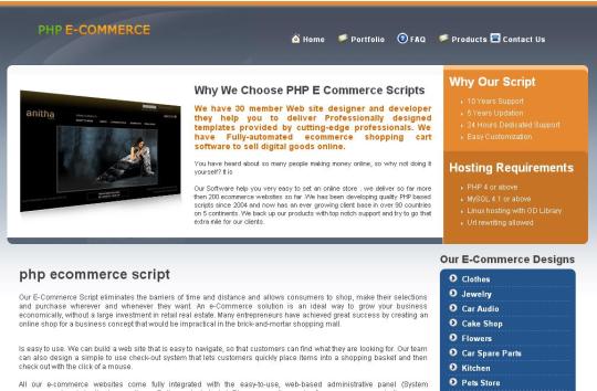 PHP ecommerce script