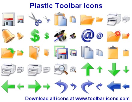 Plastic Toolbar Icon Set
