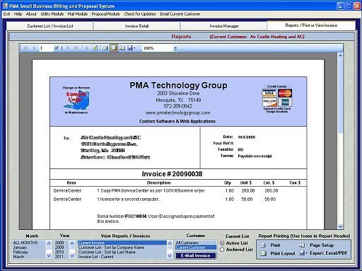 PMA Small Business Billing and Proposal\Estimate System