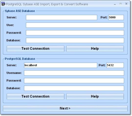 PostgreSQL Sybase ASE Import, Export & Convert Software