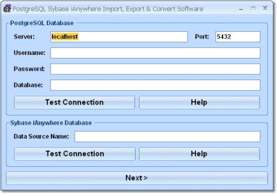 PostgreSQL Sybase iAnywhere Import, Export & Convert Software