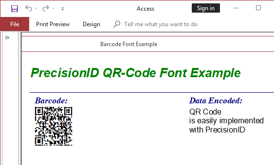 PrecisionID.com QR-Code Font Package