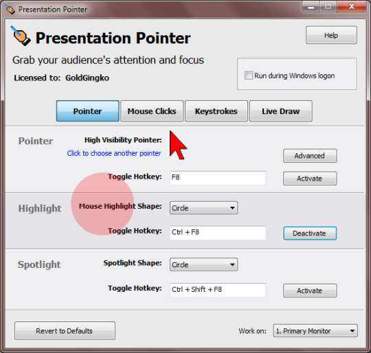 Presentation Pointer Portable